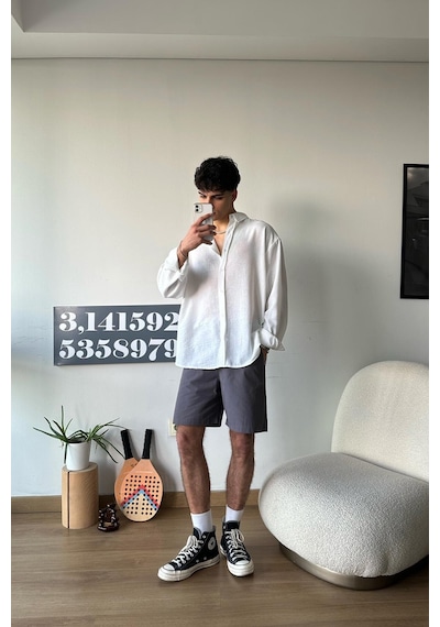Chill Cozy Relax Fit Beyaz Gömlek-beyaz Beyaz