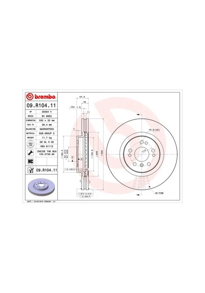Brembo Fren Dıskı On 4-matic Mercedes W166 C292 W251 Brembo 09r10411 A1644211312
