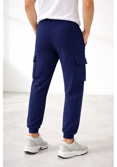 Oada Erkek Jogger Eşofman Altı Regular Fit , Kargo Cepli, Lastikli Paça, Günlük Spor Pantolon - Lacivert
