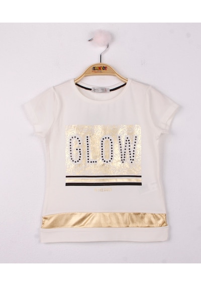 Toontoy Kids Toontoy Kız Çocuk Glow Baskılı Tişört Bej