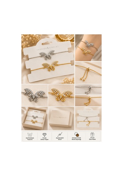 2'li Set Asansörlü Kelebek Model Bileklik Her Bileğe Uyumludur Altın-gümüş - 911331725 Altın-gümüş 2'li Set Asansörlü Kelebek Model Bileklik Her Bileğe Uyumludur Altın-gümüş - 911331725 Altın-gümüş