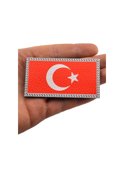 Türkiye Bayrak Dikdörtgen - Cırt - Patch - Peç - Arma - 8.5 X 4.5 Cm Kırmızı