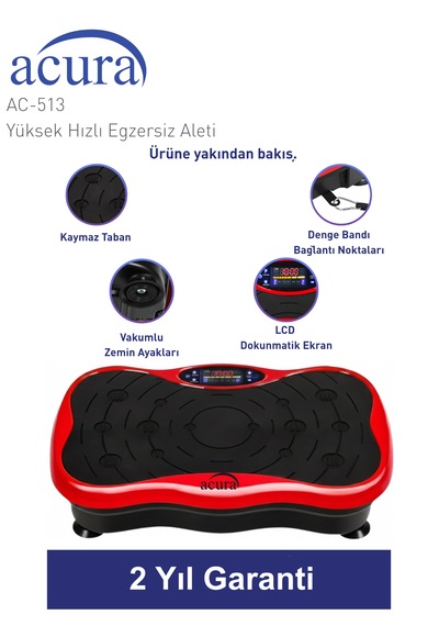 Ac-513 5 Programlı Bluetoothlu Yüksek Hızlı Egzersiz Aleti Kırmızı