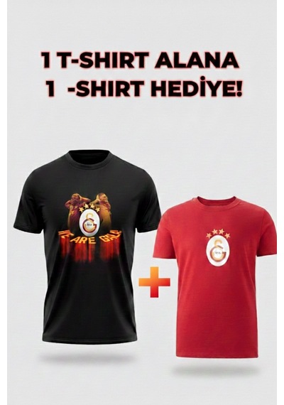 Galatasaray Lisanslı Osimhen Ve İcardi T-shirtler Kırmızı - Siyah