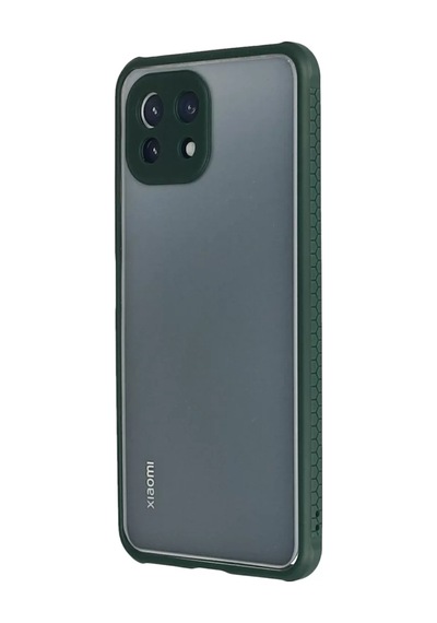 Newface Xiaomi Mi 11 Lite Kılıf Miami Şeffaf Silikon - Koyu Yeşil