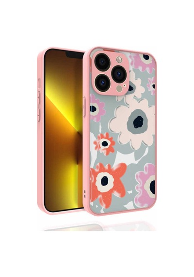 Apple iPhone Uyumlu 13 Pro Max Desenli Kamera Korumalı Parlak Akav Nora Kılıf no5