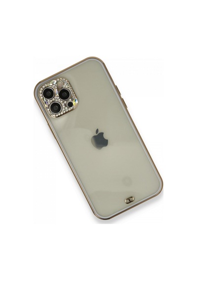 Newface Apple Uyumlu iPhone 12 Pro Kılıf Liva Taşlı Silikon - Mor mor