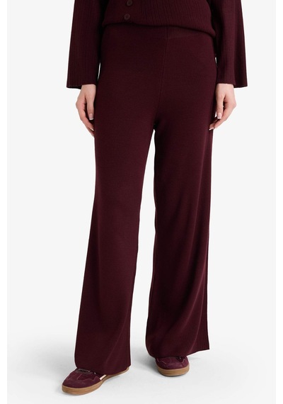 Defacto Wide Leg Triko Pantolon G7249ax25cwbr457 Bordo-br457