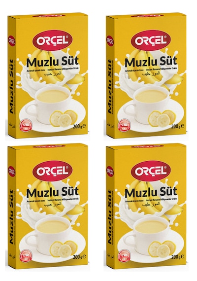 Orçel Muzlu Süt Aromalı İçecek Tozu Oralet Çay 4 x 200 G