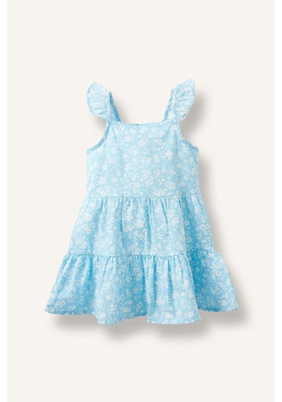 Defacto Askılı Poplin Elbise Kız Bebek H8453a526hsbe400 Mavi-be400