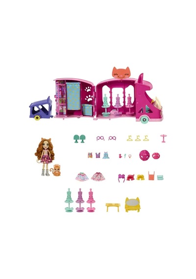 Enchantimals Kedi Temalı Moda Otobüsü HPB34
