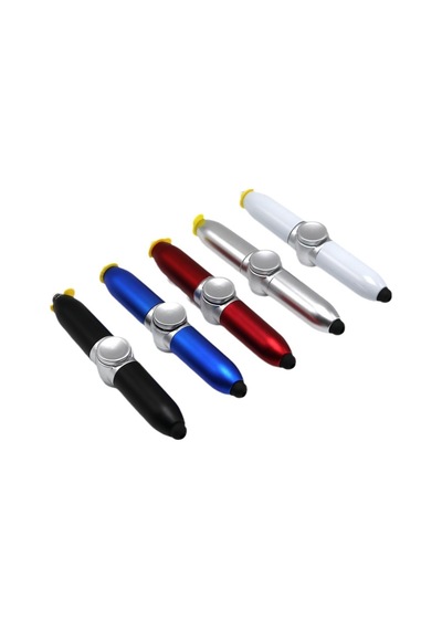 Led Işıklı 4 Ü 1 Arada Stylus Stres Çarklı Tükenmez Kalem Telefon Uyumlu Mor Mor
