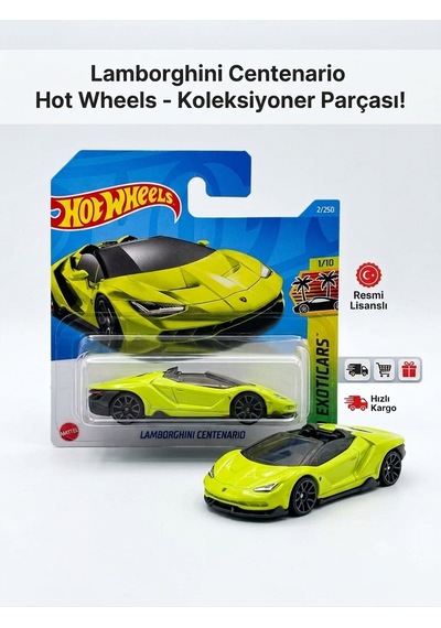 Hot Wheels 16 Lamborghini Centenario Roadster / Cabriolet Decapotable Sarı