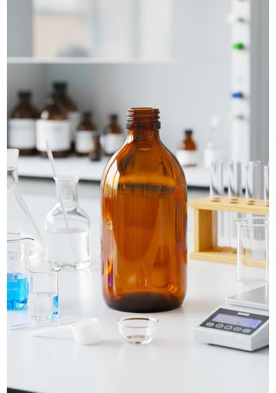 Amber Ecza Şişesi, 300 Ml, Kahverengi Cam, Plastik Contalı Kilit Kapak, Hava Ve Sıvı Sızdırmaz, 28mm Ağız Çaplı, Parfüm Demlemek İçin Uygun, 6 Adet 300, Siyah Kapak Çok Renkli