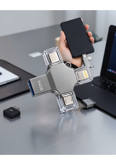 64gb 4'ü 1 Arada Usb Flash Bellek 64gb Apple iPhone Uyumlu otg-2