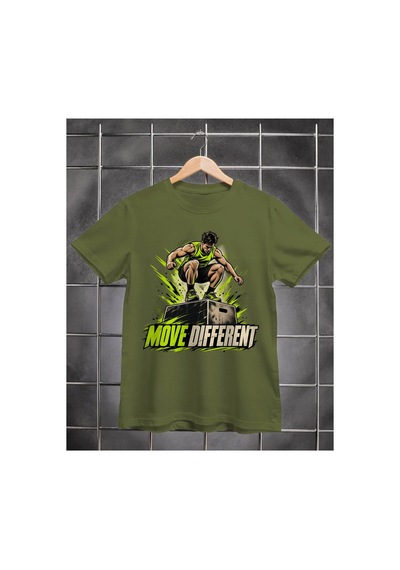 Segungear Movedifferent Erkek Regular Fit Baskılı Spor Tişört Haki - 933732637 Haki