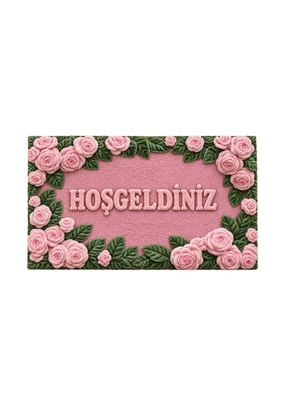 Kapı Paspas Dekor Kapı Önü Paspas Kaymaz Taban Yıkanabilir Pembe - 933525352 Pembe