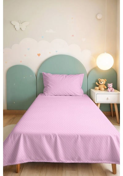 Pudra Pastel Kapitone Genç Odası Tek Kişilik Pike Takımı - Lila 160x220 Cm Kapitone Yatak Örtüsü Pastel Çayır Kırıntısı