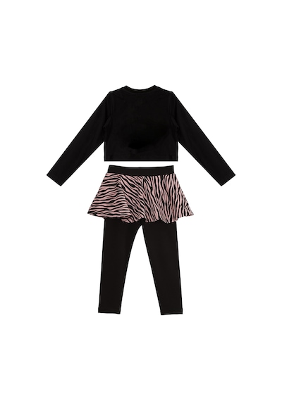 Denokids Rock Life Kız Çocuk Crop T-shirt Tayt Takım