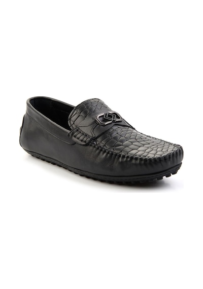 Bambi Siyah Hakiki Deri Erkek Loafer Ayakkabı E01757714803 Siyah