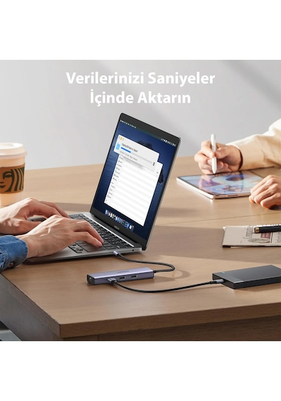 Ugreen Revedok 6-in-1 3 Usb 3.0, 4k/30hz Hdmı, 100w Pd Type-c, Rj45 Port Çoklayıcı Hub, 15598