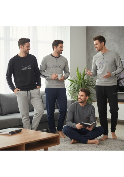 Bonbon Erkek Pamuklu Bohçalık Ve Çeyizlik 4 Adet 2'li Pijama Takımı Bb2484 Çok Renkli