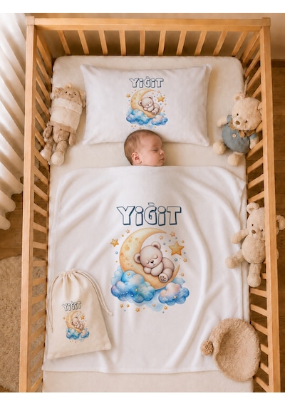 Pia Baby Erkek Bebek İsimli Hastane Çıkışı 6 Parça Tulum Şapka Eldiven %100 Pamuk Hediye Seti 1113tybkyx Krem