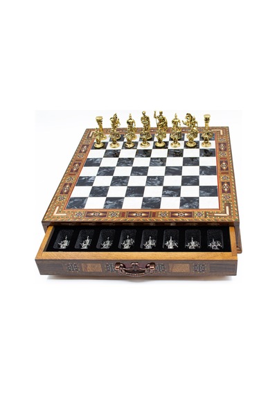 Saklamalı - 370 - Satranç Roma Oymalı Sc38s - 38cm, Siyah Tahta - Muratech - - Sc38s
