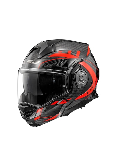 Ls2 Advant X Karbon Future Çene Açılır Kask Kırmızı - Siyah