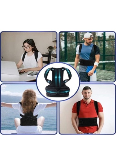 Unisex Balenli Dik Durmayı Sağlayan Sırt Bel Korsesi Kamburluk Önleyici Dik Duruş Korsesi