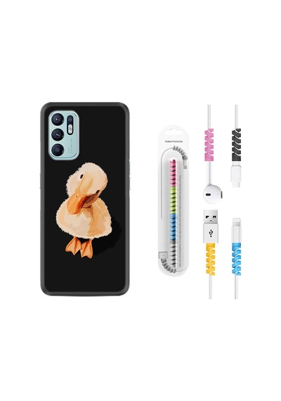 Oppo Reno6 Kılıf Kablo Koruyuculu Üzgün Ördek 1685