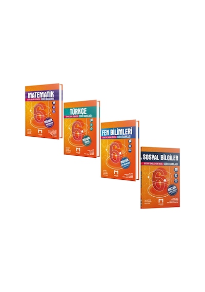 Mozaik 6.sınıf Matematik Türkçe Fen Ve Sosyal Bilimler Soru Bankası Seti 4 Kitap