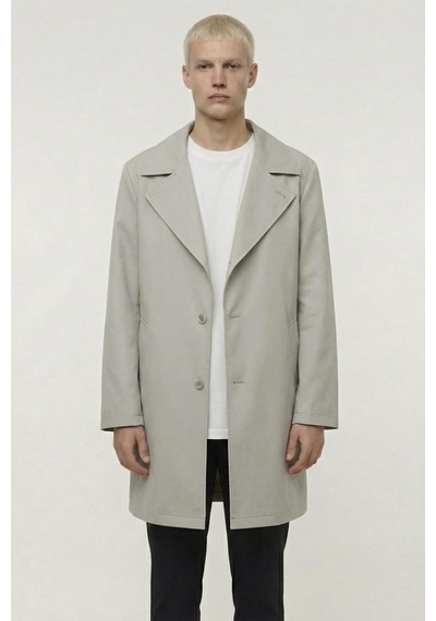 Sabri Özel Erkek Bej Geniş Kesim Oversize Fit Pamuklu Dokuma Yan Cepli Orta Boy Ceket Yaka Trençkot Sabri Özel Erkek Bej Geniş Kesim Oversize Fit Pamuklu Dokuma Yan Cepli Orta Boy Ceket Yaka Trençkot