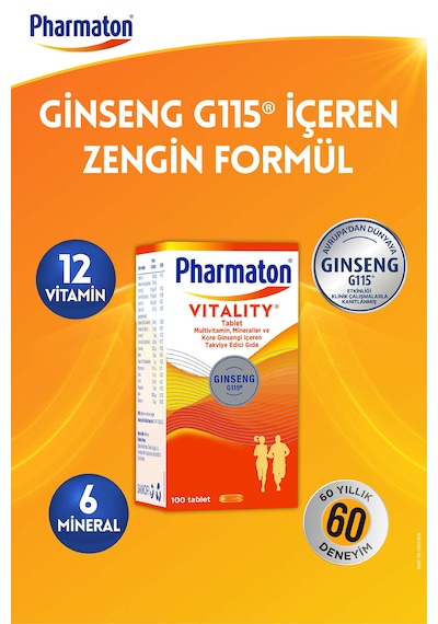Pharmaton Vitality 100 Tablet 2'li