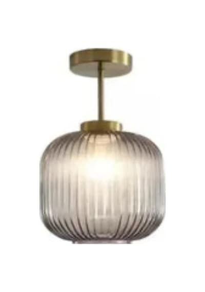 Rsylight Retro Füme Elips Tavan Plofyoner Dekoratif Rustik Avize Çap:20 Cm Siyah