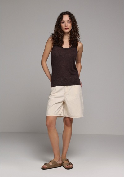 Colin's Colins Slim Fit Kadın Kahverengi Atlet Cl1078716 Q1.v2 Dbr Koyu Kahve