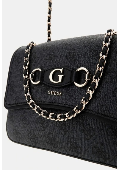 Guess Kadın Siyah Izzy 4g Logolu Mini Çapraz Çanta Antrasit