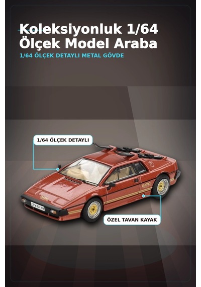 Blister Paketli 1/64 Ölçek Lotus Esprit Turbo Diecast Model Araba - For Your Eyes Only Bx-313362