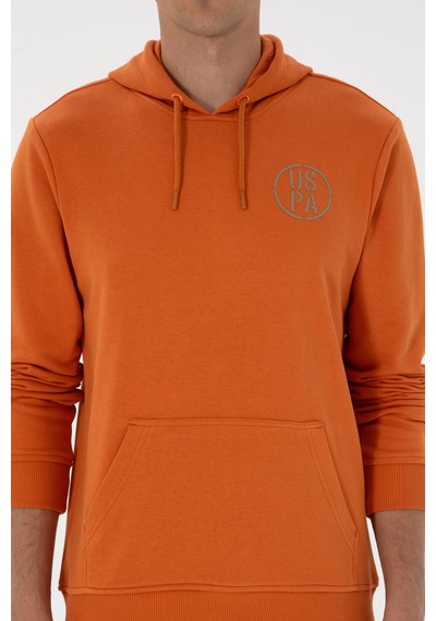 U.S. Polo Assn. Erkek Regular Fit Kapüşonlu Bakır Sweatshirt 50313718-VR182