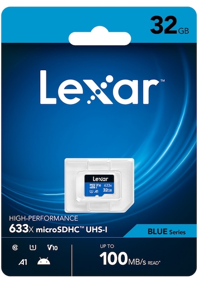 Lexar Blue Series 32 GB 633X MicroSDHC UHS-I 4K UHD V10 U1 A1 C10 Hafiza Kart