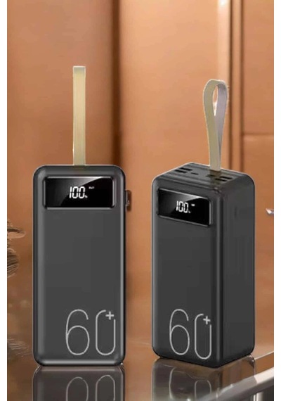 Hubrendy Tekno Powerbank 60.000 Mah Hızlı Şarj 4 Çıkışlı Uzun Şarj Süreli Dijital Göstergeli Diğer 00922229