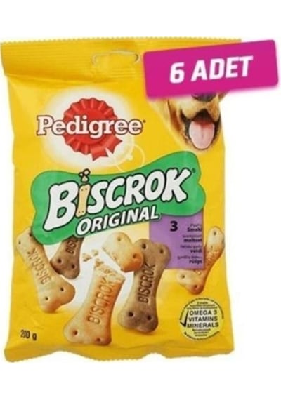 Pedigree 6 Adet - Biscrock Köpek Ödülü 200 Gr