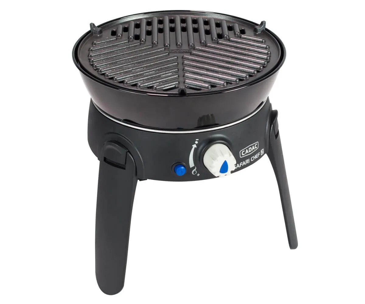 Cadac Safari Chef 30 Hp Kartuşlu Barbekü - Piezo Ateşleme Sistemli, Siyah Siyah