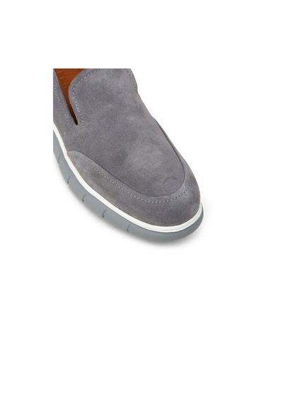 Deery Erkek Hakiki Süet Gri Loafer Ayakkabı - 02044mgrıe01