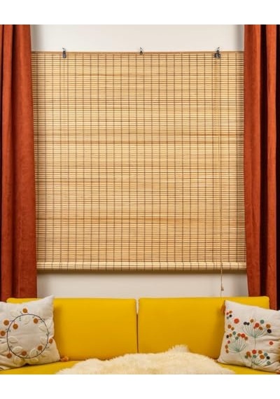Rodos Ahşap Bambu Stor Perde 120 X 180 Çok Renkli
