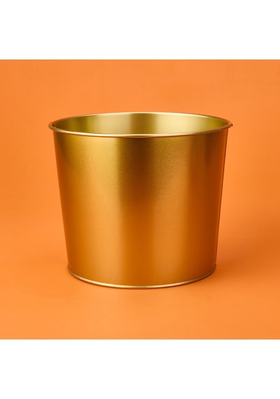 Paslanmaz Saksı - Gold - 22x18 Cm