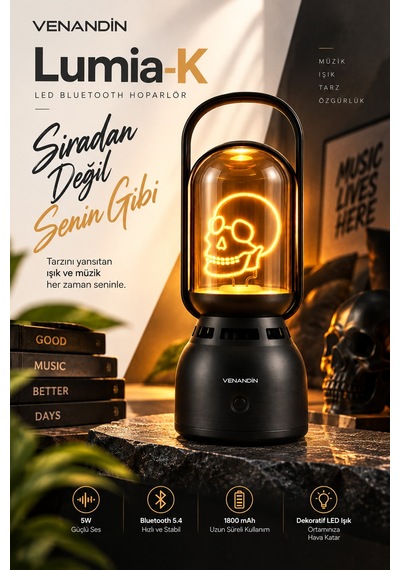 Z15-k Lumia-k Bluetooth Hoparlörlü Led Gece Lambası 5w, 1800k Sıcak Işık, 160 Lümen, Tws - Siyah Kırmızı