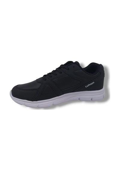 Zerhan Lutton 350 Unisex Siyah Bağcıklı Yürüyüş Koşu Büyük Numara Spor Ayakkabı 45 46 47 48 Siyah