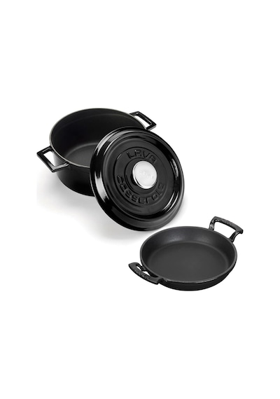 Lava Yuvarlak Döküm 24cm Trendy Serisi Tencere &amp Döküm 20cm Sahan Set - Şef Standartlarında Premium Set Çok Renkli