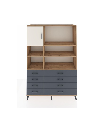Hyperion Dolap 7 Raflı 8 Çekmeceli Tek Kapaklı 132x44x195 Çam-aytaşı/antrasit Aytası/antrasıt Hyperion Dolap 7 Raflı 8 Çekmeceli Tek Kapaklı 132x44x195 Çam-aytaşı/antrasit Aytası/antrasıt